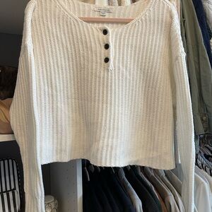 American Eagle Outfitters White Crew Neck Sweater